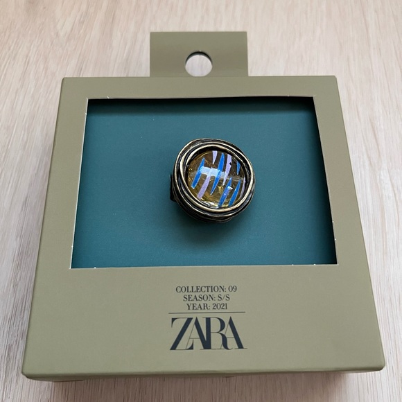 Zara Jewelry Zara Round Glass Ring Size Med Limited Edition Med
